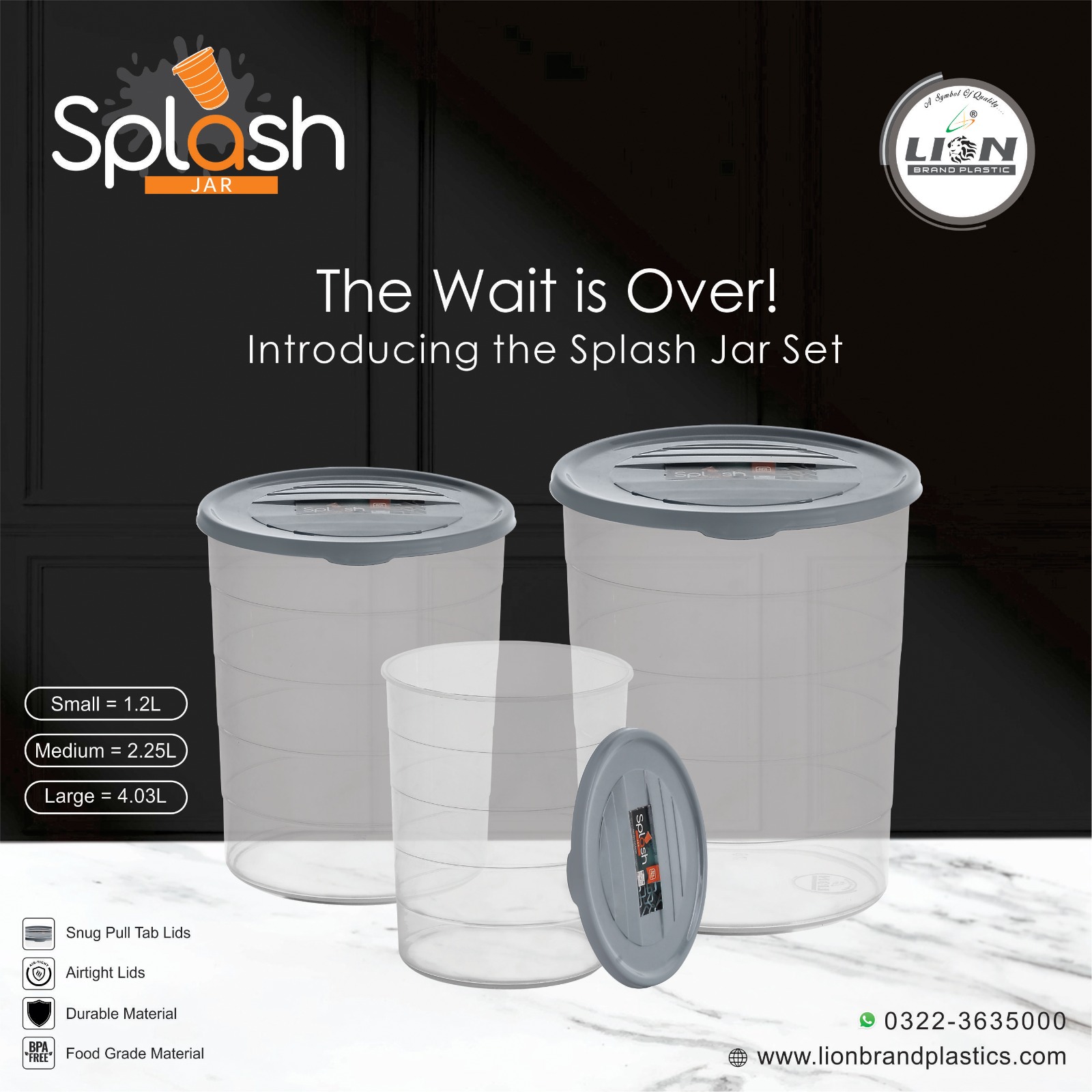 The Splash Jar Set 3 in 1 , Stylish Storage to Maximize Freshness