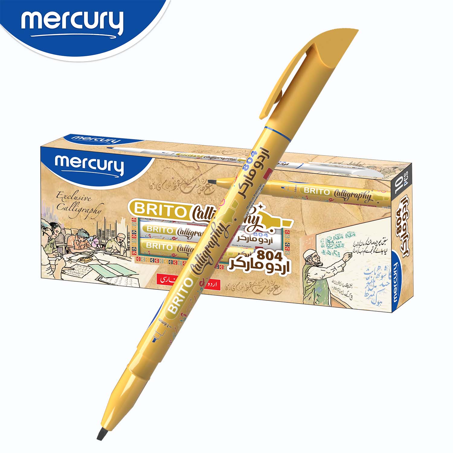 Mercury Calligraphy marker Pack of 10PCS (804-805)