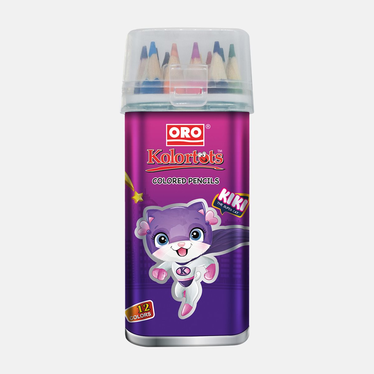 KOLORTOTS Tin Jar of 12 Color Pencils (Half Size)