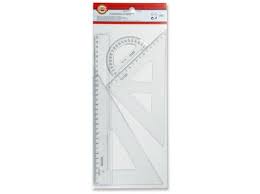 4-Piece Geometry Set for Students – Transparent Math Instruments