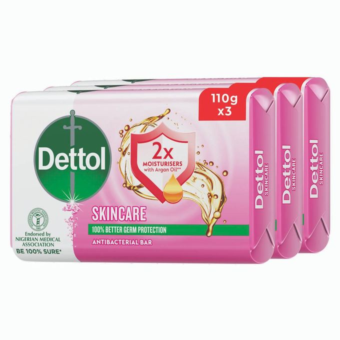 Dettol Skincare Antibacterial Bar Soap 3 in 1 Pack 110gm