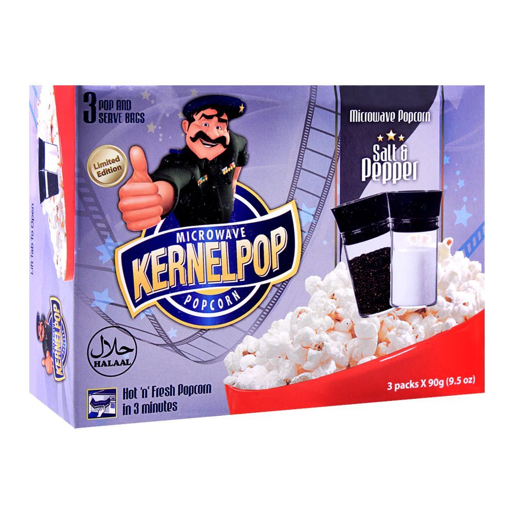 Kernelpop Popcorn Salt & Pepper 90gm x 3 Packs