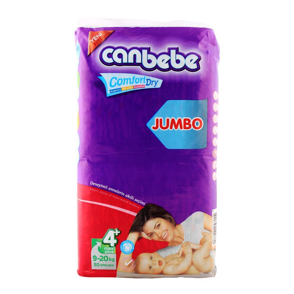 Canbebe Diapers Jumbo No.4+ Maxi Plus 9-20Kg 46 Pcs