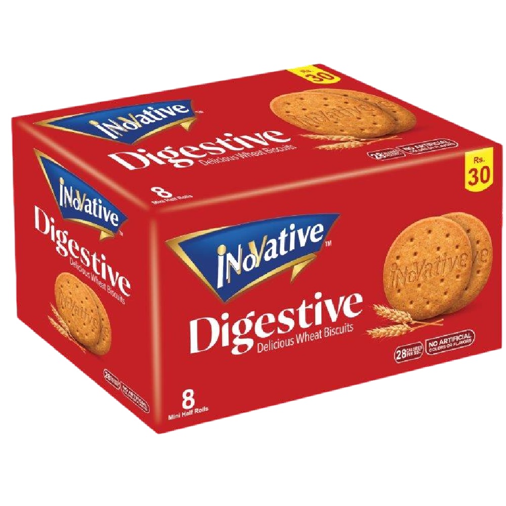 Inovative Digestive Delicious Wheat Biscuits 8 Mini Half Rolls Box
