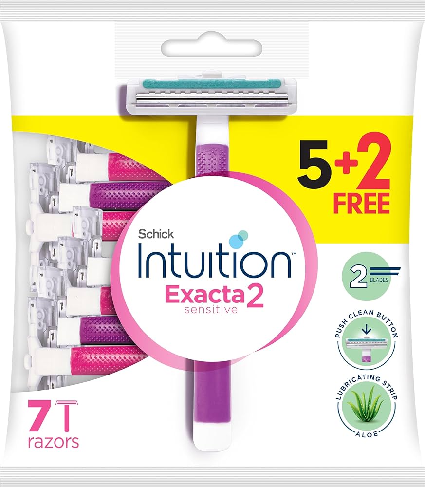 Schick Intuition Exacta 2 Women Sensitive Disposable Razor 5+2 Pack