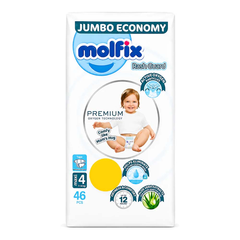Molfix Premium Diapers No.4 Maxi 7-14 Kg 46Pcs
