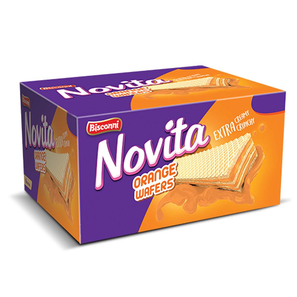 Bisconni Novita Orange Wafers 30 Packs Box