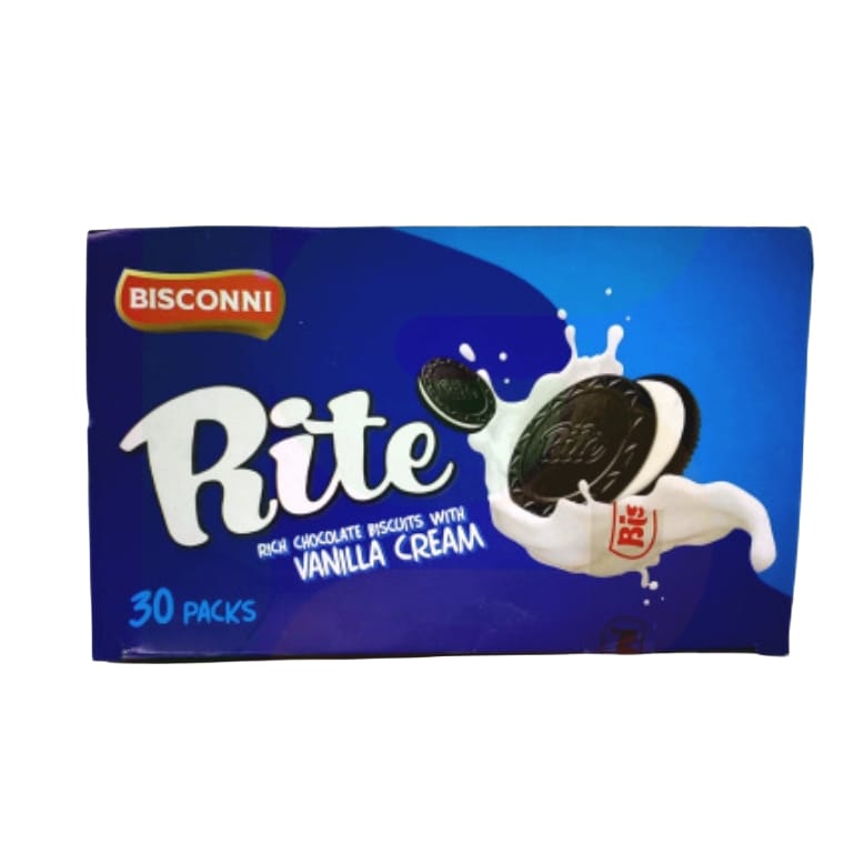 Bisconni Rite Rich Chocolate Biscuits With Vanilla Cream 30 Packs Box
