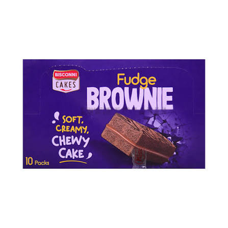 Bisconni Fudge Brownie Soft Creamy Chewy Cake 10 Packs Box