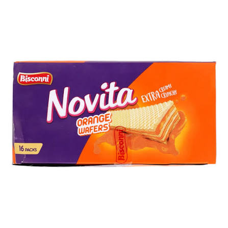 Bisconni Novita Orange Wafers 16 Packs Box
