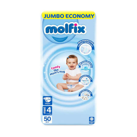 Molfix Diapers No.4 Maxi 7-14 Kg 50Pcs