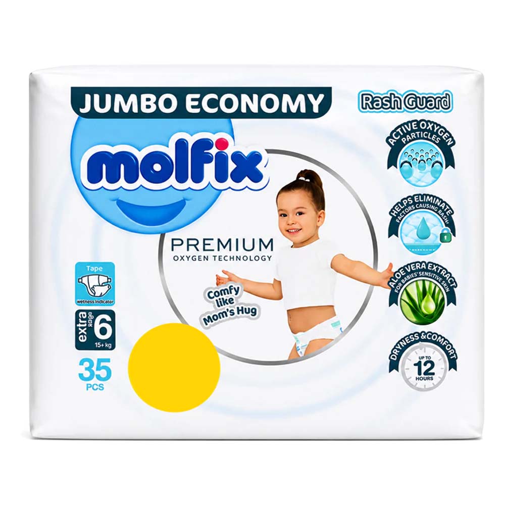 Molfix Premium Diapers No.6 Extra Large 15+Kg 35Pcs