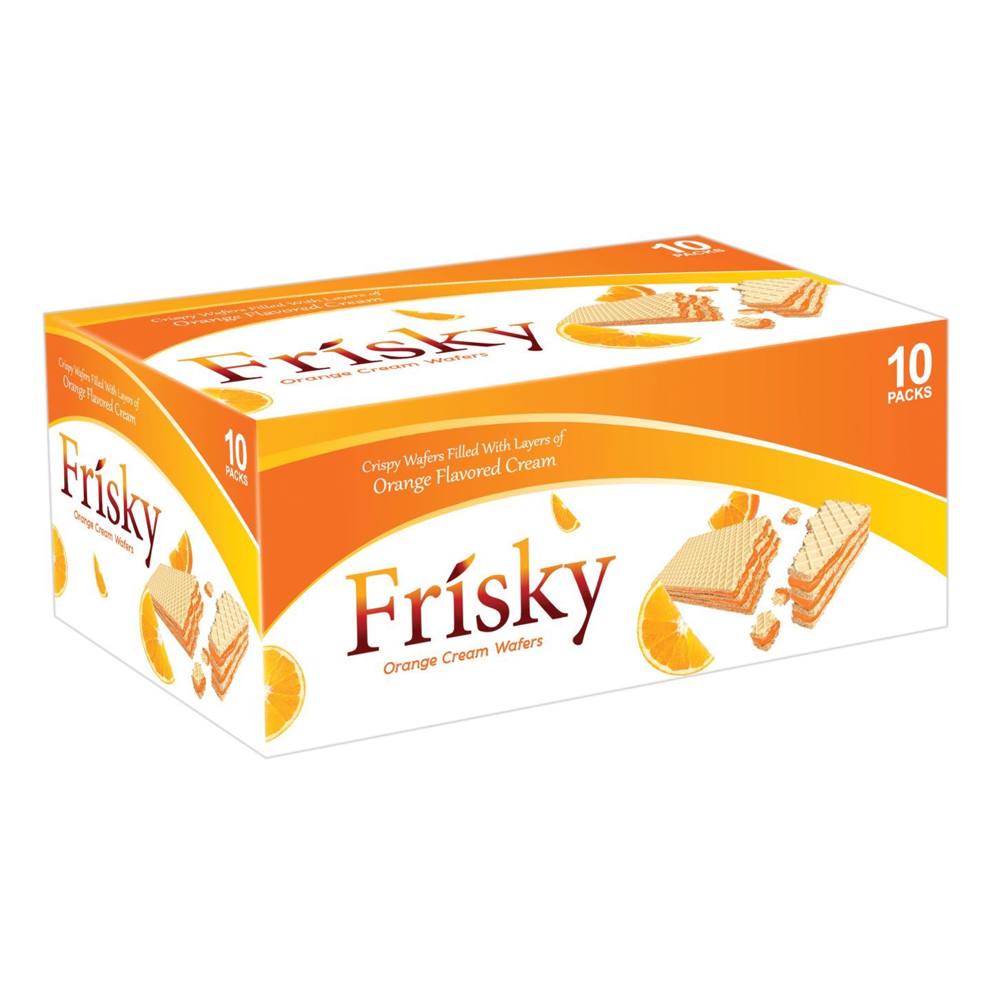 Inovative Frisky Orange Cream Wafers 10 Packs Box
