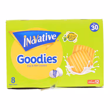 Inovative Goodies Egg & Milk Cookies 8 Half Rolls Box
