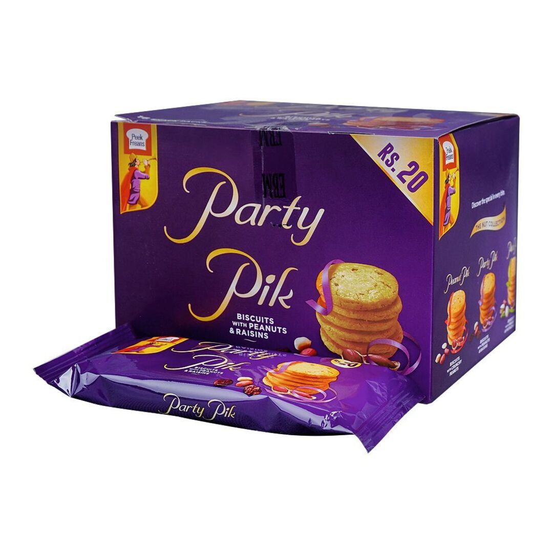 Peek Freans Party Pik Biscuits With Peanuts & Raisins 16 Snack Packs Box