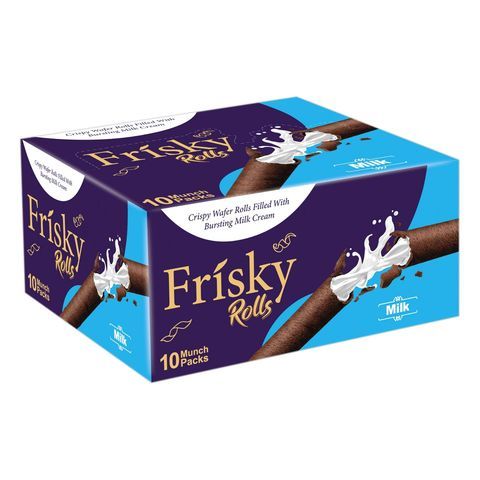 Inovative Frisky Milk Rolls 10 Munch Packs Box
