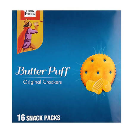 Peek Freans Butter Puff Original Crackers 16 Snack Packs Box