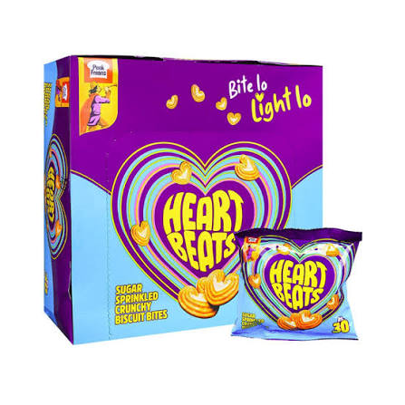 Peek Freans Heart Beats Sugar Sprinkled Crunchy Biscuit Bites 12 Munch Packs Box