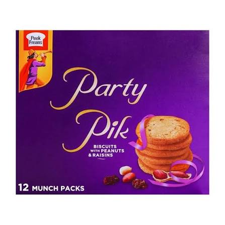 Peek Freans Party Pik Biscuits With Peanuts & Raisins 12 Munch Packs Box