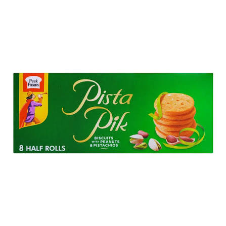 Peek Freans Pista Pik Biscuits With Peanuts & Pistachios 8 Half Rolls Box