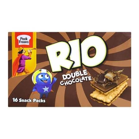 Peek Freans Rio Double Chocolate Biscuits 16 Snack Packs Box