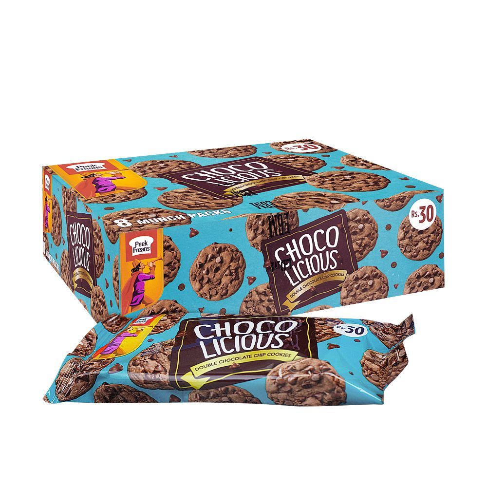 Peek Freans Choco Licious Double Chocolate Chip Cookies 8 Munch Packs Box